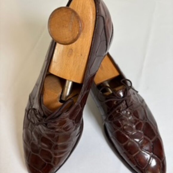Mauri men’s dress shoes, handmade from genuine alligator leather size Mens 9.5 - Picture 10 of 13